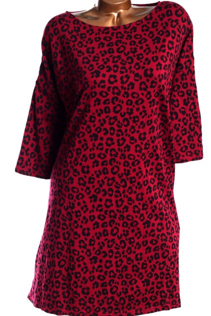 Dámské  červené šaty s černým leopardím vzorem / HUSH / XXXL (52) / UK 24  / ANGLIE