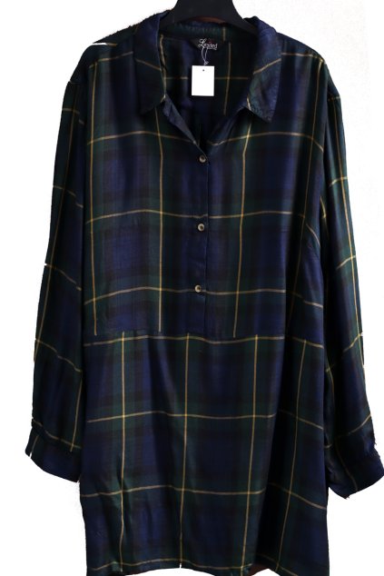 Dámské modro-zeleno-žluté  košilové šaty / YOURS / XXXXL (52) / UK 24 / ANGLIE