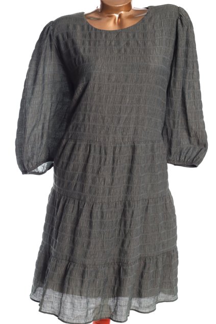 Dámské khaki šaty s žabkováním / f&f/ XXXL (50) / UK 22 / ANGLIE