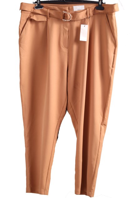 Dámské hnědé kalhoty s páskem / f&f/ XXXL (50) / UK 22 / ANGLIE