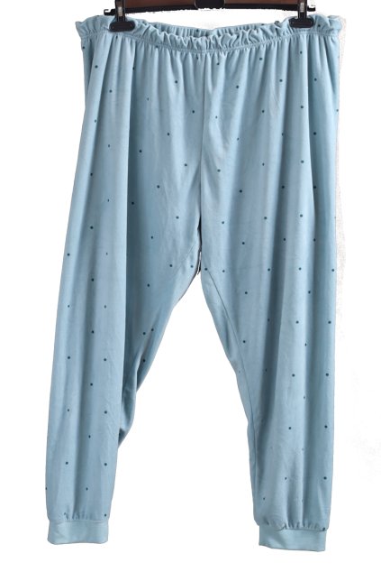 Dámské modré domácí zimní teplé kalhoty s puntíky  / PRIMARK / XXXL (50/52) / UK 22/24 ANGLIE