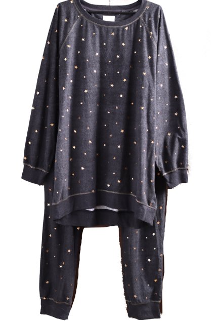 Dámský šedý  domácí komplet se zlatými hvězdami / NEXT / XXXL (48/50) / UK(20/22)  / ANGLIE