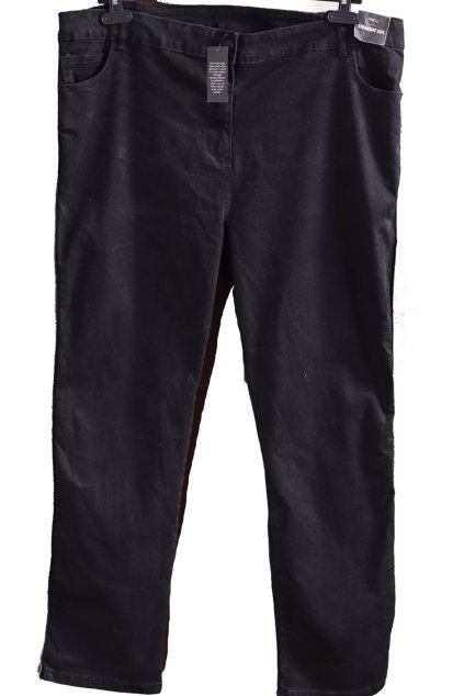 Dámské černé kalhoty s kamínkovým pruhem / MCO / XXXXL (52) / UK 24 / ANGLIE