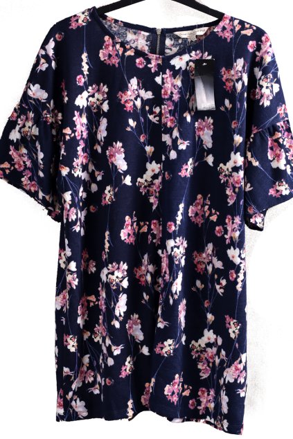 Dámské modré barevně  květované šat/halenkay  /f&f /  XXL (46/48) / UK 18 / ANGLIE