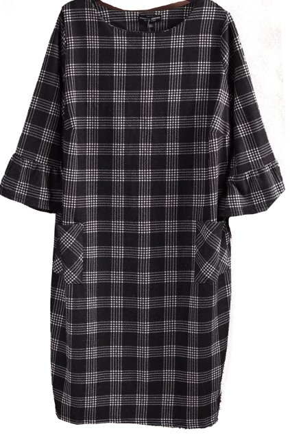 Dámské černo-bílé zimní  kostkované šaty / DOROTHY PERKINS /  XXL (46/48) / UK 18 / ANGLIE