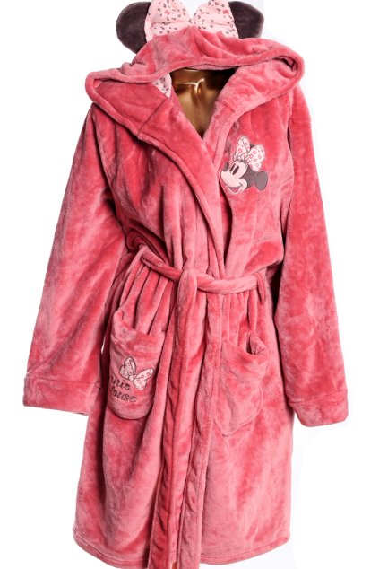 Dámský červený teplý župan / s kapucí a disney vzorem  / DISNEY /  XXXL (48/50) / UK 20/22 / ANGLIE