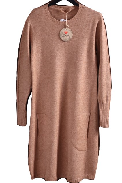 Dámké hnědé svetrové šaty / MARK MAGLIFICIO  /  XXL (44/46) / UK 18 / ANGLIE