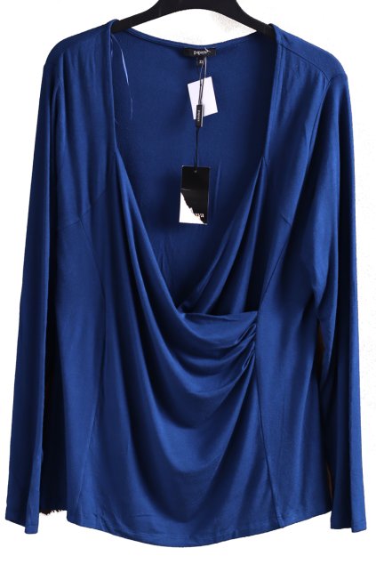 Dámská tmavě modrá halenka s výstřihem do V / PAPAYA  / XXXL (50) / UK 22 / ANGLIE