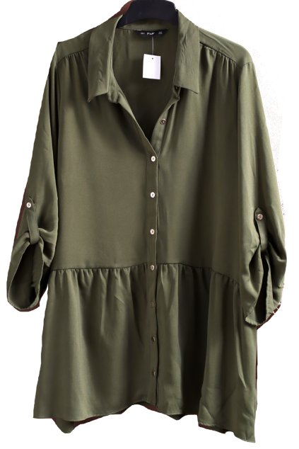 Dámské khaki košilové šaty / f&f/ XXXL (50) / UK 22 / ANGLIE