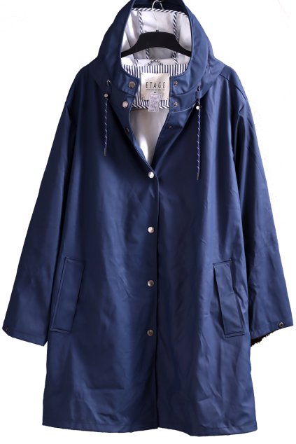 Dámský modrý kvalitní pláštěnkový podzimní kabátek / ETAGE / XXXL (48/50/52) /  UK 20/22 / ANGLIE