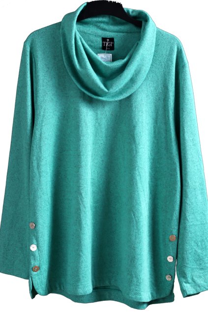 Dámská tyrkysová melírovaná mikina / TIGI  /  XXXL (50/52) / UK 22/24 / ANGLIE