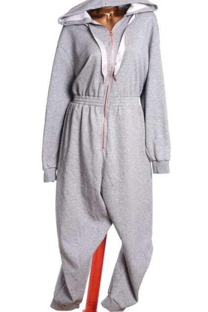 Dámský teplákový domácí  šedý overal / PRETTY SECRETS / XXXXL+ (56/58) / UK 28/30  / ANGLIE