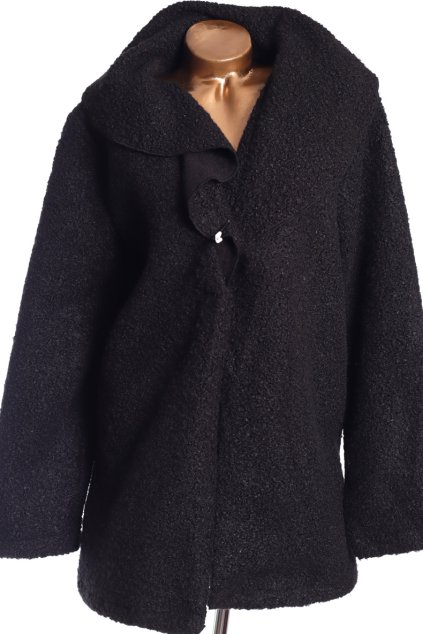 Dámský černý plyšový kabátek / REAL FORM / XXXXL (46) / UK 18 / ANGLIE