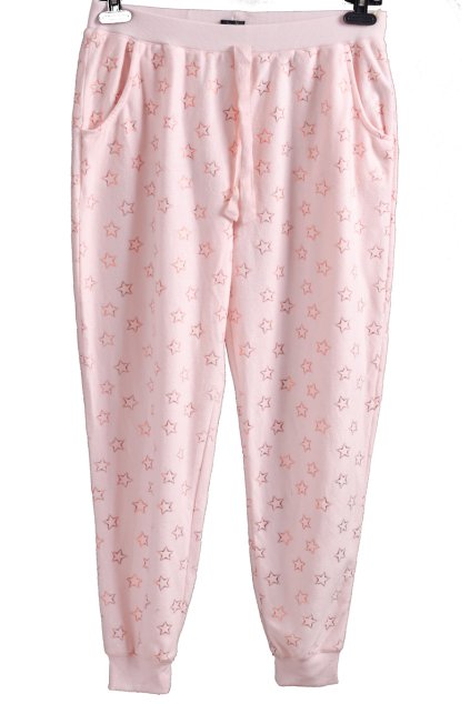 Dámské růžové teplé tepláky s hvězdami / f&f / XXL (46) / UK 18 / ANGLIE