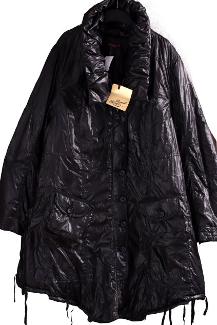 Dámská černá lesklá luxusní bunda / PIMENT ROUGE /  XXXXL (48/50) / UK 20/22 / ANGLIE