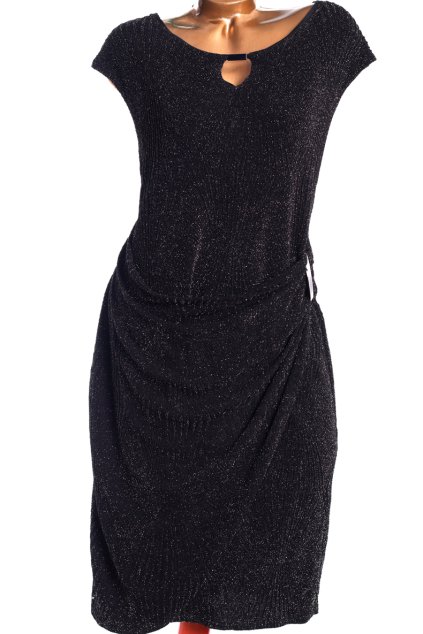 Dámské černé šaty s třpytkami / COLLECTION/ XXXL (50) / UK 22 / ANGLIE
