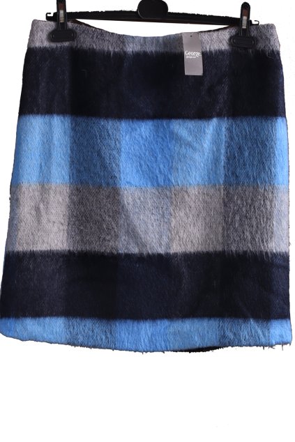 Dámská modro-šedo-černá teplá  zimní sukně / George / XXXL (44) / UK 16 / ANGLIE
