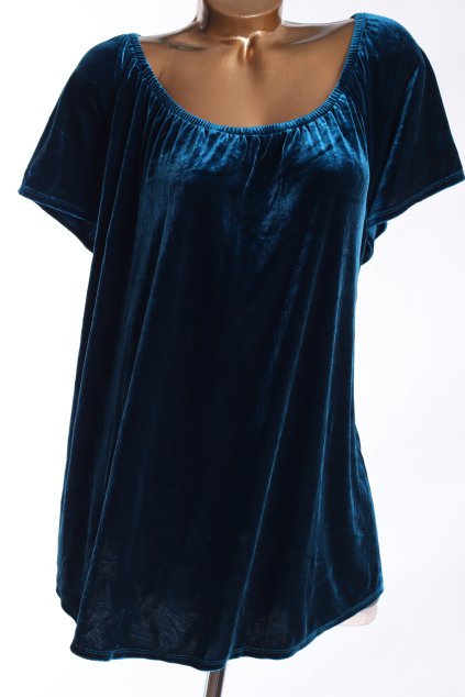 Dámská modrá semišová halenka / EVANS  / XXXXL (54/56) / UK 26/28 / ANGLIE