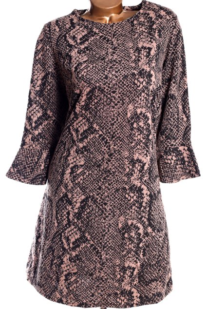 Dámské hnědo-černé šaty  s hadím vzorem  / PRIMARK / XXXL (46) / UK 18 / ANGLIE