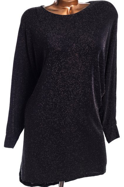 Dámská černá třpytivá tunika / ZUPPE / XXXL+ (50) / UK 22 / ANGLIE