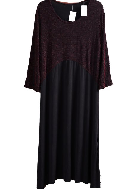 Dámské černé šaty s červenými třpytkami ve vrchní části / XXXL (50) / UK 22 / ANGLIE