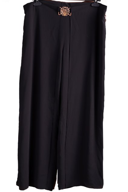 Dámské černé kalhoty se zlatou sponou  PC - 1500,-/ JULIANNA/ XXL (46) / UK 18 / ANGLIE