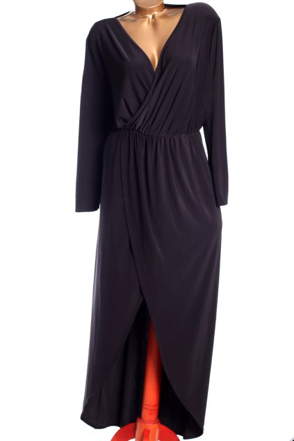 Dámské zavinovací černé šaty / BOOHOO / (52) / UK 24 / ANGLIE