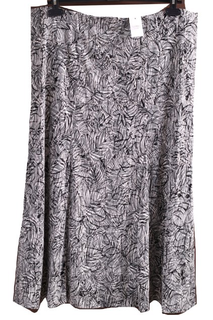 Dámská šedá sukně s bílo-černými květinovým motivem / NUTMEG / XXXL (50/52) / UK 22/ ANGLIE