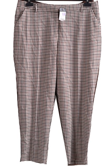 Dámské černo-hnědo-bílé kárované kalhoty / PRIMARK / XXL (46) / UK 18 /  ANGLIE