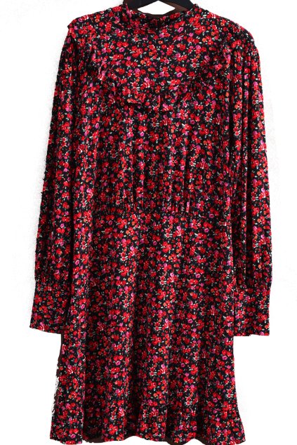 Dámské  černé šaty s červeno-růžovými růžemi / OASIS / XXXL (48/50) / UK 20/22 / ANGLIE
