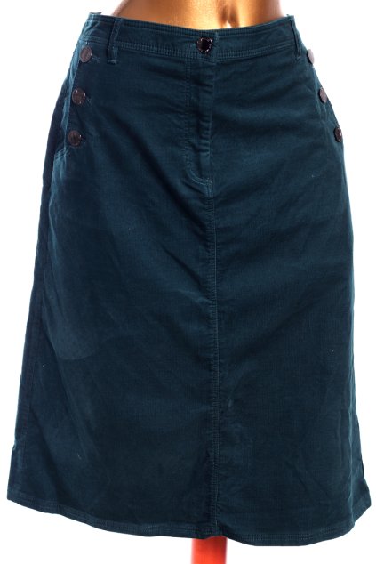 Dámská zelená kvalitní manšestrová sukně / PER UNA / XXXL (44/46) / UK 16  / ANGLIE