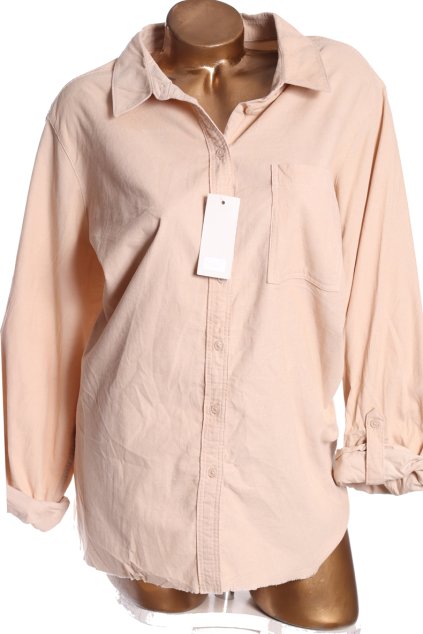 Dámská hnědá písková manšestrová košile / f&f / XXXXL (50) / UK 22 / ANGLIE