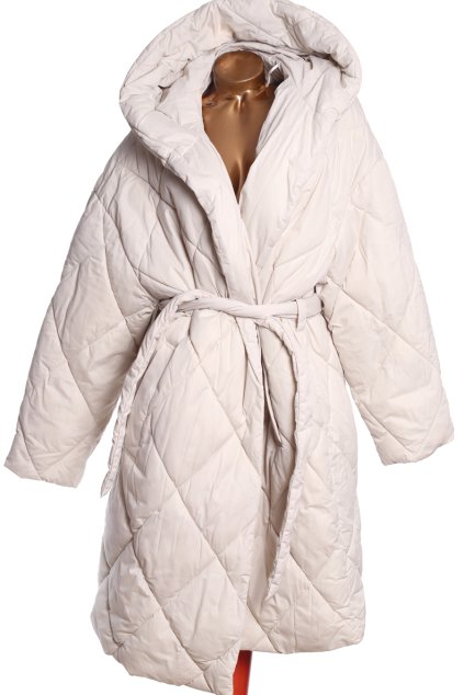Dámská bílý zimní kabát na zavazování / GEORGE / XXXL (48/50) UK 20/22/ ANGLIE