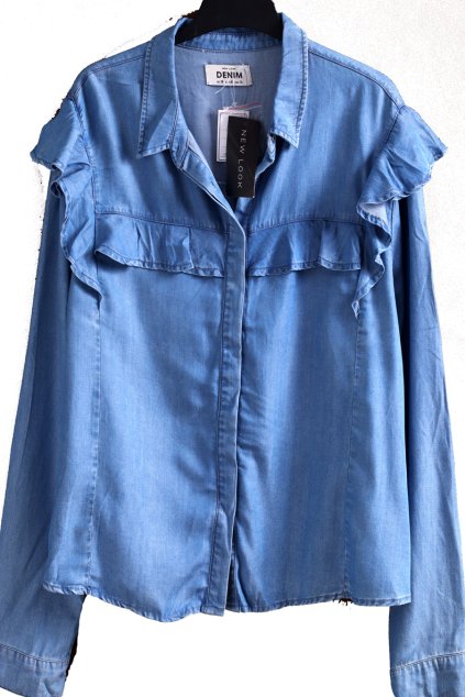 Dámská modrá džínová košile / DENIM NEW LOOK / XXL (46) / UK 18 / ANGLIE