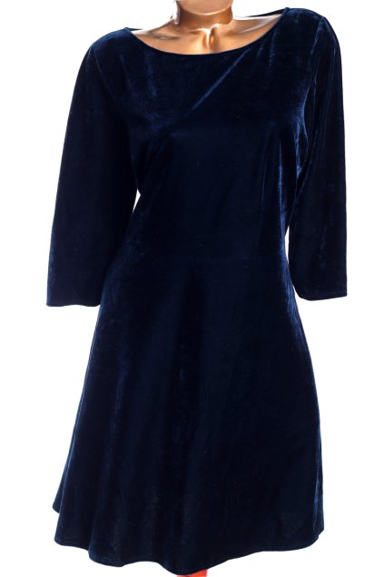 Dámské modré semišové šaty / Marks & Spencer  / XXL (46) // UK 18 / ANGLIE