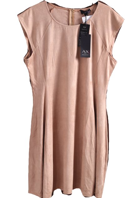 Dámké pískové semiškové šaty / AX / (46) / UK 18 / ANGLIE