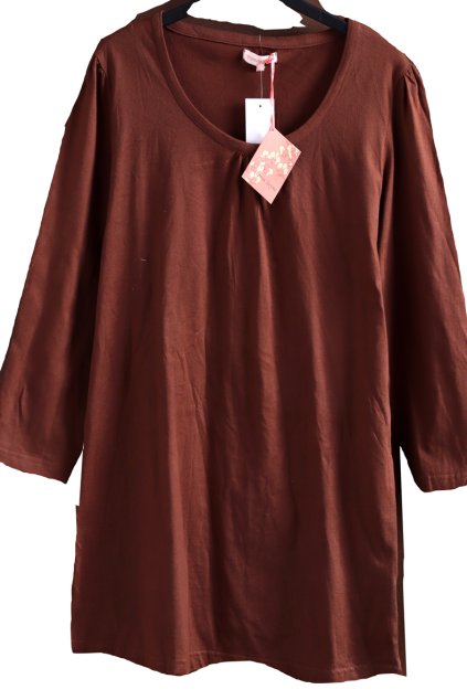 Dámské hnědé triko / VICTORIA JAYNE  / XXXL (46) / UK 18/ ANGLIE