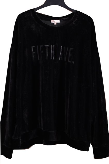 Dámská černá semišová mikina / f&f/ XXXXL (50) / UK 22  / ANGLIE