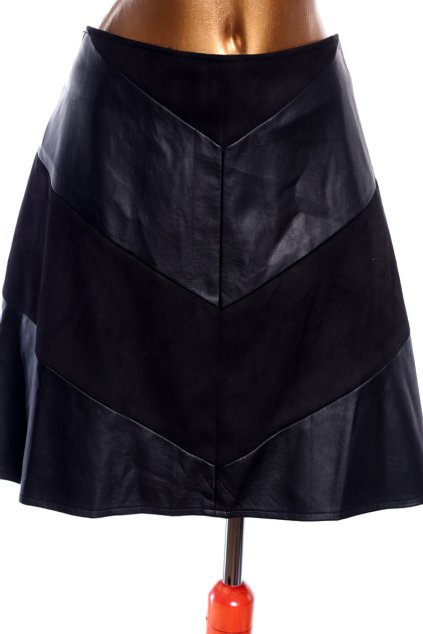 Dámská černá koženková sukně / Marks & Spencer / XXXL (48) / UK 20/ ANGLIE