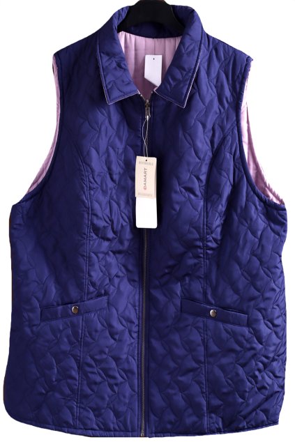 Dámská fialová oboustranná prošívaná vesta / DAMART / XXXXL+ (50/52/54) / UK 22/24 / ANGLIE