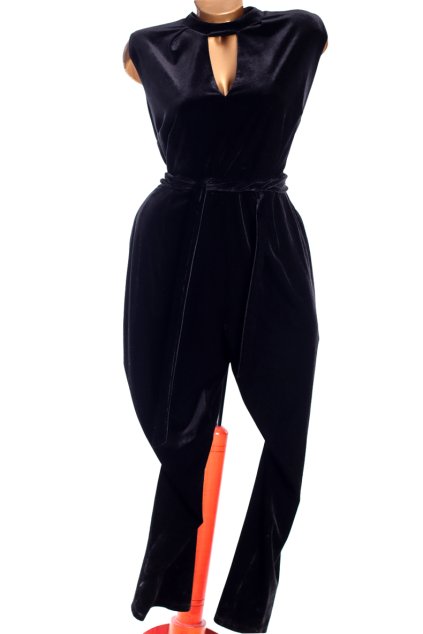 Dámský sametový značkový  černý overal / PER UNA / XXXXL (50/52) / UK 24 / ANGLIE