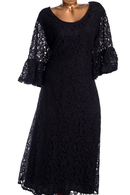 Dámské luxusní černé krajkové šaty (56/58) / UK 30 / ANGLIE