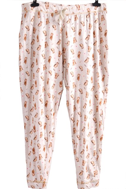 Dámské šedé domácí kalhoty se sovičkami  / TU / (48/50) / UK 22 / ANGLIE