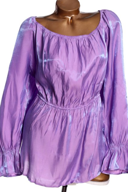 Dámská lesklá fialová halenka / SIMPLY BE / XXXXL+ (54) / UK 26 / ANGLIE