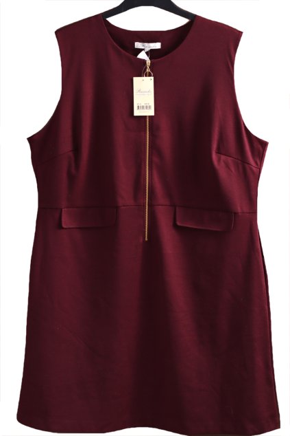 Dámské zimní  vínové šaty se zlatým zipem na rolák  / PEACOCKS / XXL (46/48) / UK 18  / ANGLIE