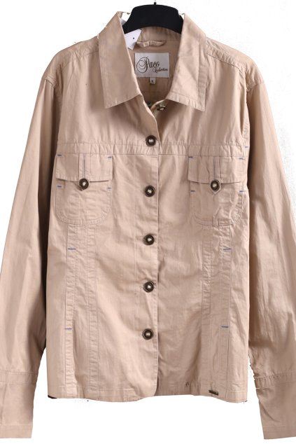 Dámská košilová béžová bunda / PACO  / XXL (46) / UK 18  / ANGLIE