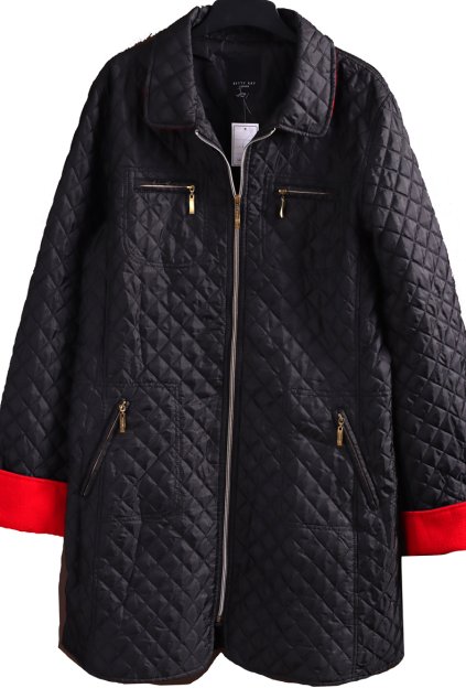 Dámský černý prošívaný kabát / BETTY KAY / XXL (44/46) /  UK 16/18 / ANGLIE