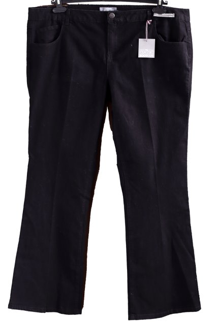 Dámské černé džíny - střih bootcut / DENIM / XXXL (50) / UK 22 / ANGLIE