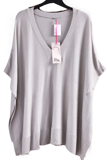 Dámská šedá svetrová halenka  / JUST ME / XXXL (46/48/50+) / UK 16/18 / ANGLIE
