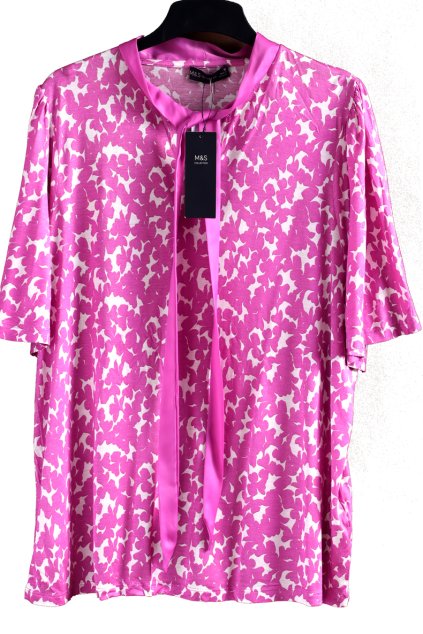 Dámská fialovo-bílá vzorovaná halenka/ Marks & Spencer / XXXL (46/48) / UK 18 / ANGLIE